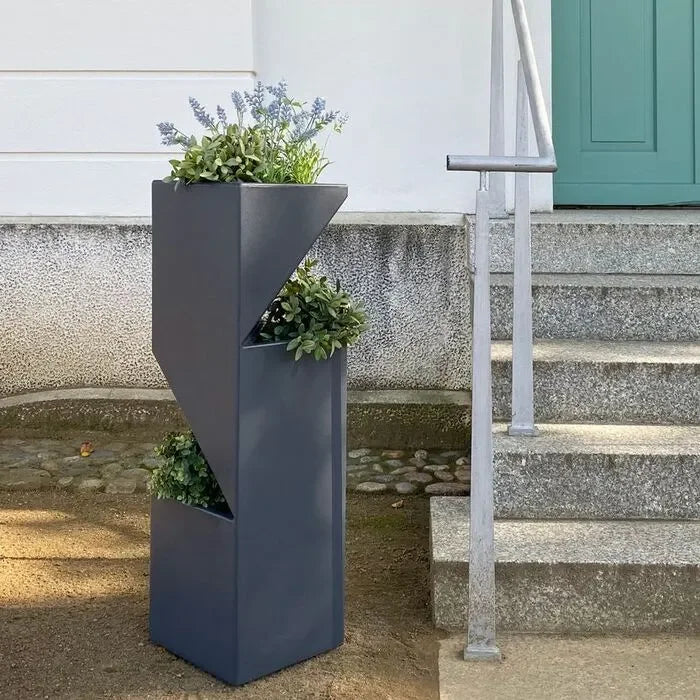 Modern flower column anthracite